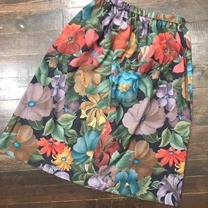 Vintage skirt, big floral, Alfred Dunner